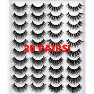 20 Pairs Lashes 4 Styles False Eyelashes Natural/Dramatic Faux